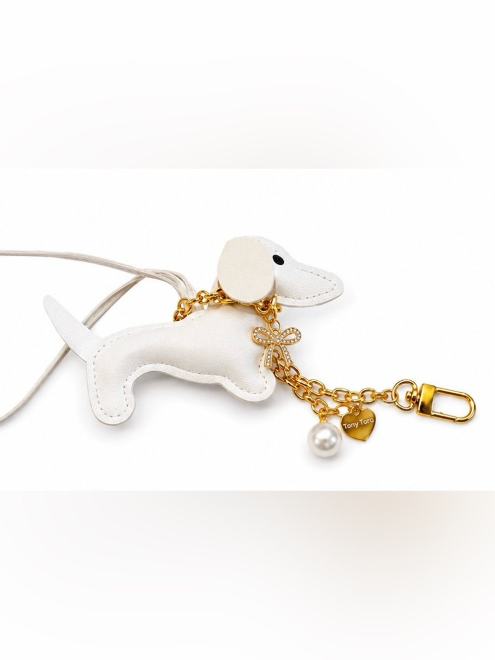 NWT White Leather Dachshund Bag Charm | 18K Gold Stainless
πΆπ€ - Picture 5 of 10